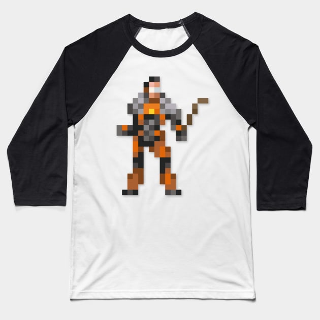 Gordon Freeman low-res pixelart Baseball T-Shirt by JinnPixel